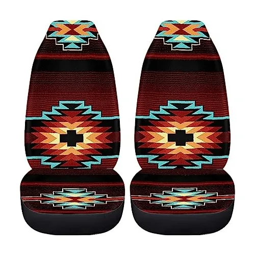 Southwest Nativa American Tribal Aztec Geometry Red Pat...