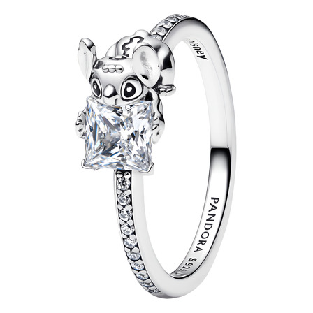 Anel De Prata Disney Stitch Brilhante Pandora Anel De Prata Disney Stitch Brilhante Pandora