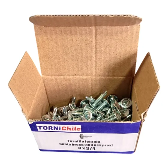 Tornillo Lenteja Punta Broca (100 Pcs Aprox) 8x 3/4