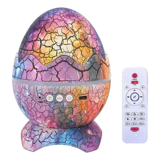 Proyector Huevo Luz Jurassic Galaxyglow Parlante Bluetooth Violeta Galaxia