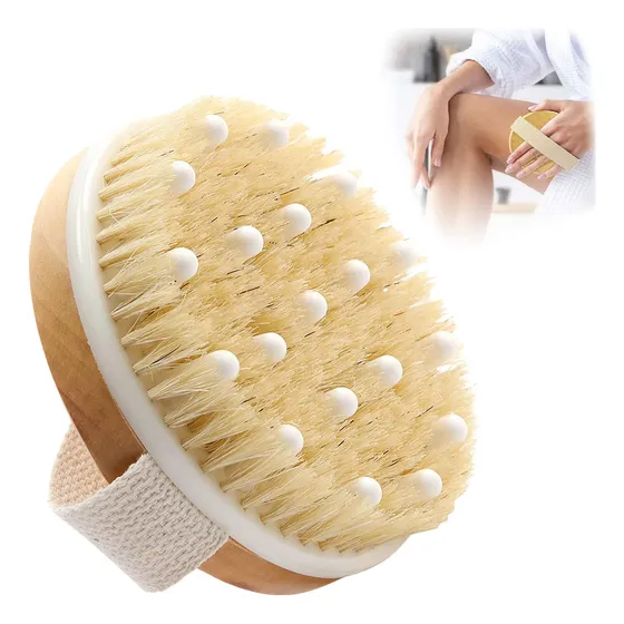 Cepillo Corporal De Cerdas Naturales,cepillo Corporal Para Masaje Exfoliante De Baño,cepillo Para Masaje Exfoliante Y Estimulante,exfolia Y Estimula La Circulación Sanguínea Durante La Ducha