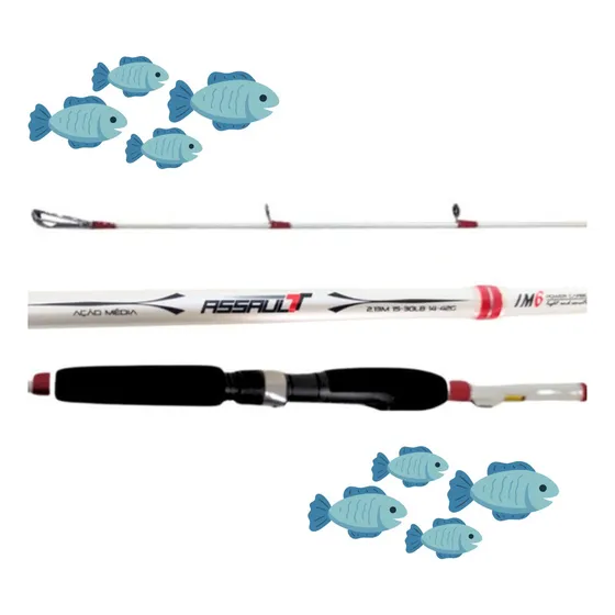 Vara De Pesca Inteiriça Para Pescaria Completa 2,13m 15-30lb
