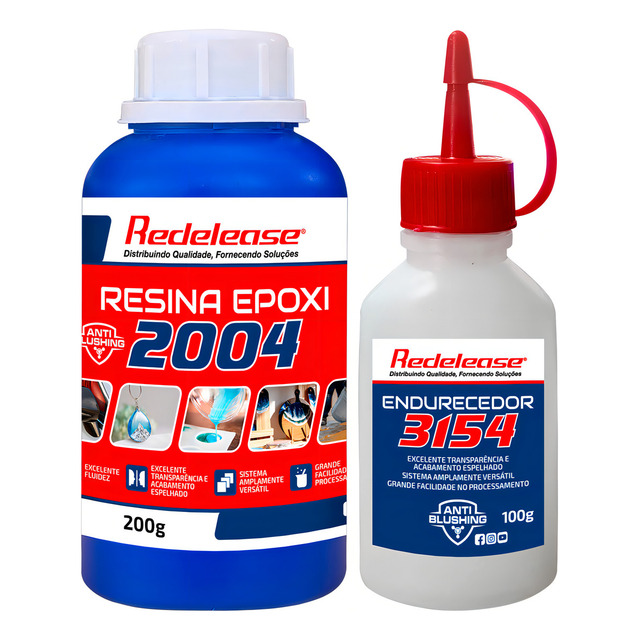 Resina 2004 Epoxi Baixa Viscosidade C/ Endurecedor Kit 300 G Cor Transparente Resina 2004 Epoxi Baixa Viscosidade C/ Endurecedor Kit 300 G Cor Transparente