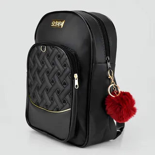 Mochila Feminina De Couro Social Pequena Blogueira Trabalho Cor Preto Desenho Do Tecido Coração Mochila Feminina De Couro Social Pequena Blogueira Trabalho Cor Preto Desenho Do Tecido Coração