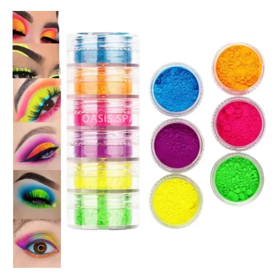 Torre De 6 Pigmentos Neón Para Maquillaje Y Uñas