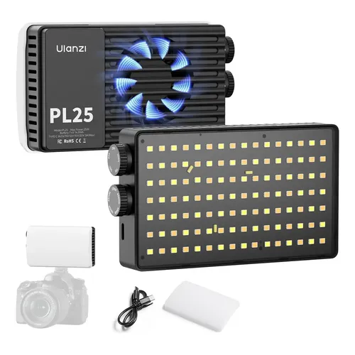 Painel Led 25w Bicolor Cri96+ Portátil Para Câmera | Parcelamento