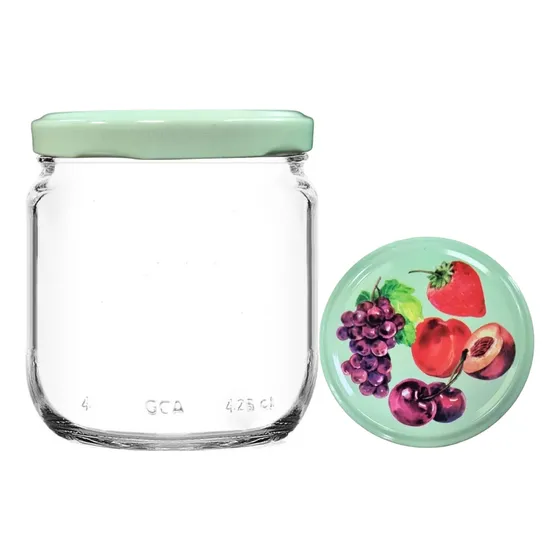 Pack 6 Frascos Vidrios Con Tapa Rastas® 425 Ml - Mermelada Color Frasco 425 - Frutal