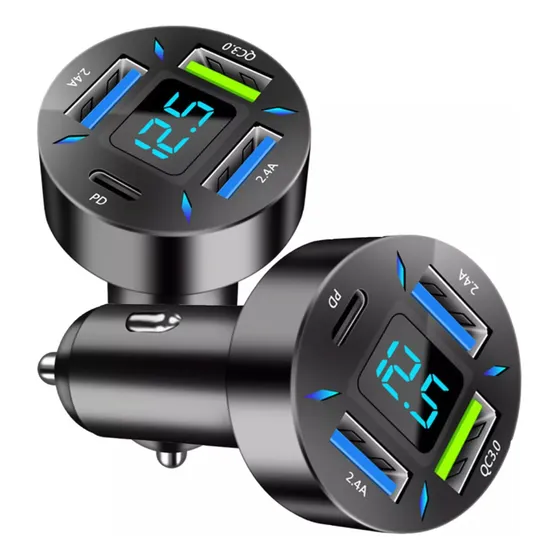 Cargador De Auto Carga Rápida Smart 12v~24v Para Celulares