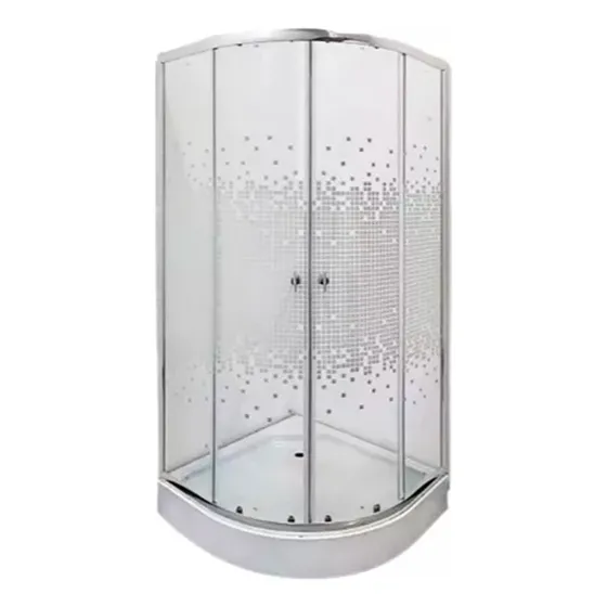 Shower Door 80x80x195 Cm Con Receptaculo Joytek Transparente Blanco Curvo