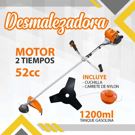Desmalezadora Diesel Tools Motor 2t Gasolina 52cc / 11873
