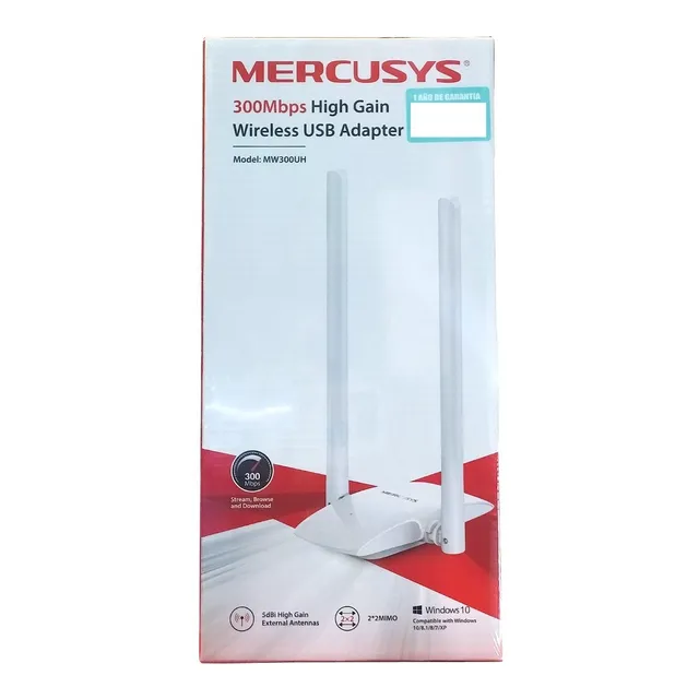 Adaptador Wifi Usb 5dbi Rompe Muro 300mbps Mw300uh Mercusys