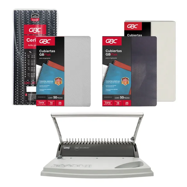 Engargoladora Gbc Bindmate + Arillos Cerlox Y Cubiertas