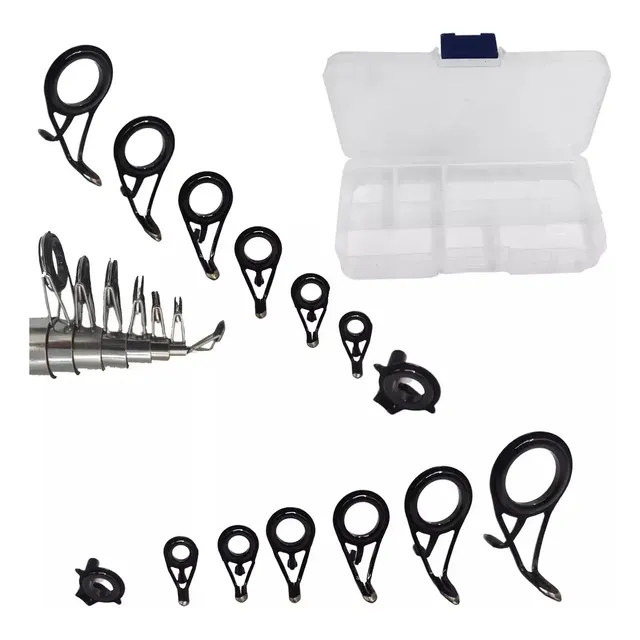 Kit 6 Passadores E 1 Ponteira Para Vara De Pesca Com Estojo