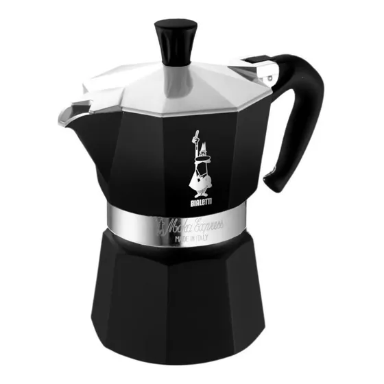 Cafetera portátil Bialetti Moka Express 3 tazas semi automática negra italiana