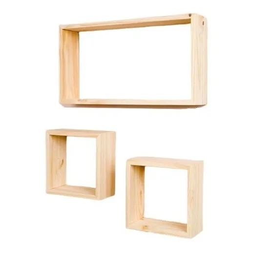 Repisa Minimalista Flotante 2 Cubos Y 1 Rectangulo