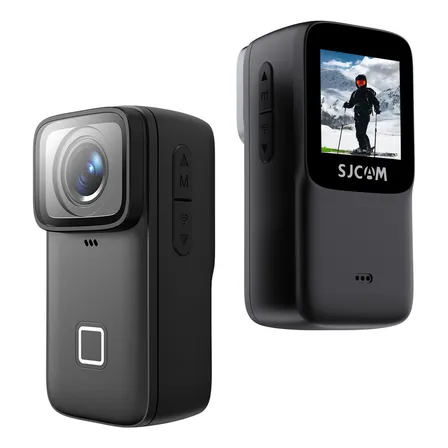 Sjcam C200pro - Cámara De Acción De 4k30 Fps Mini Casco De Bolsillo, Impermeable, Hdr, Estabilización, Amplio Fov, Visualización Táctil, 5g Wifi, Ideal Para Buceo Subacuático, Vlogging De Motocicleta