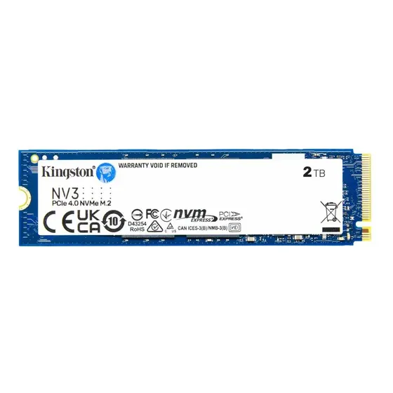 Ssd M.2 Nvme 2280 Kingston 2tb Nv3 Snv3s/2000g Pci-e Gen 4.0 Formato M.2 2280 Velocidade De Leitura Até 6000 Mb/s E Gravação Até 5000 Mb/s Cor Azul