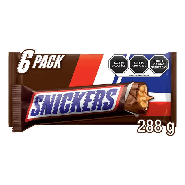 Snickers 6 pack 48g por unidad, 288g
