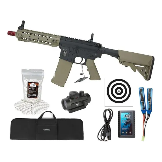 Rifle Aeg M4 Sa-f01 Flex Cqb Keymod Half Tan - Sp + Kit 2