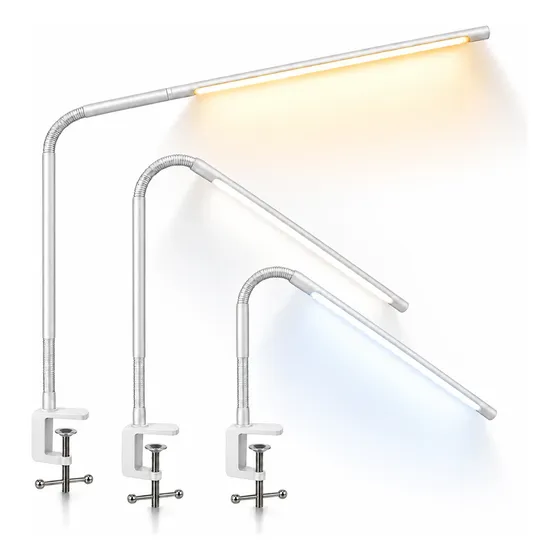 Lámpara Led Escritorio Cuello Flexible Abrazadera Para Mesa