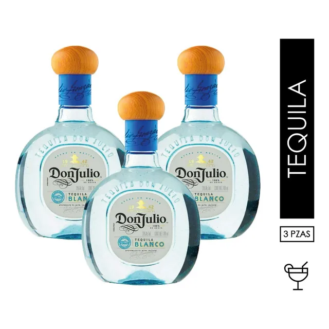 Paquete De 3 Tequila Don Julio Blanco 700 Ml