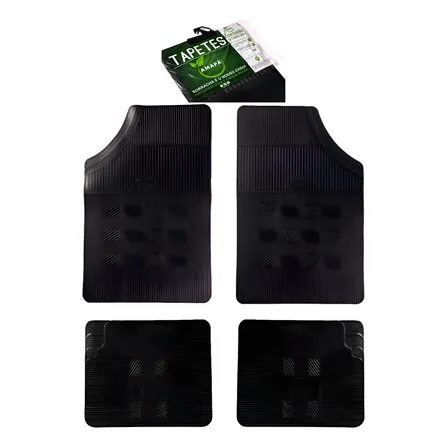 Kit 10 Jogo Tapete Antiderrapante Universal 100% Borracha Preto