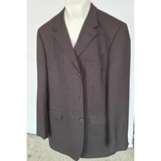 Saco Para Hombre Azul-café Con Cuadritos Talla-46 (xl) So92