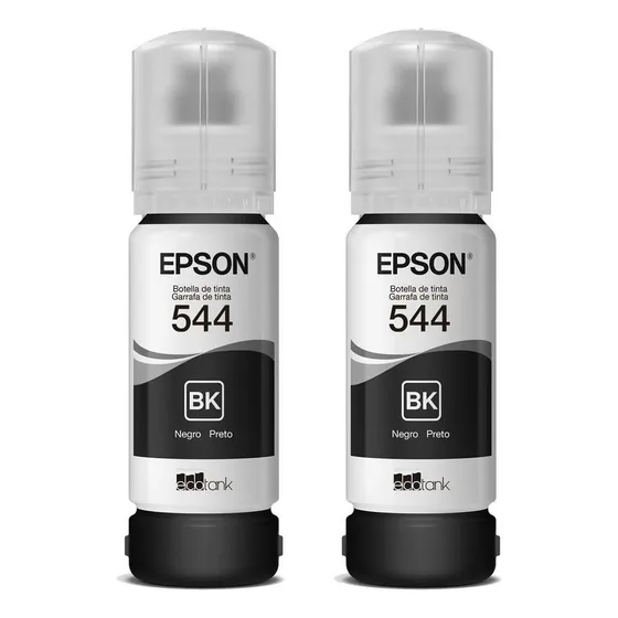 Refil De Tinta Epson T544 65ml 2 Unidades Preto