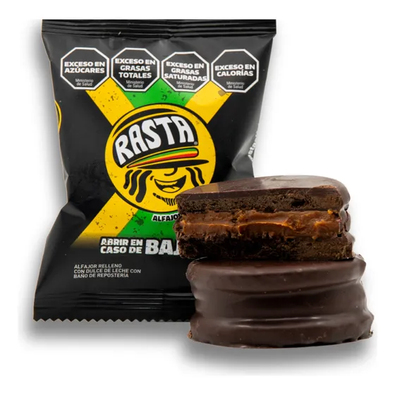 Alfajor Rasta Chocolate Negro Caja X 18un