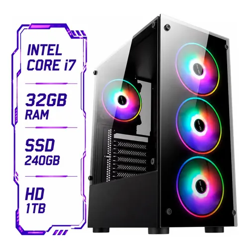 PC Gamer MultiPc Core i7 16GB SSD 512GB RX550 Windows 11 Pro