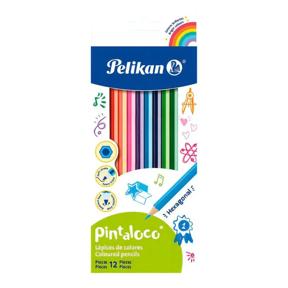 Lapices Colores Pintaloco X12 Unidades Hexagonal Pelikan