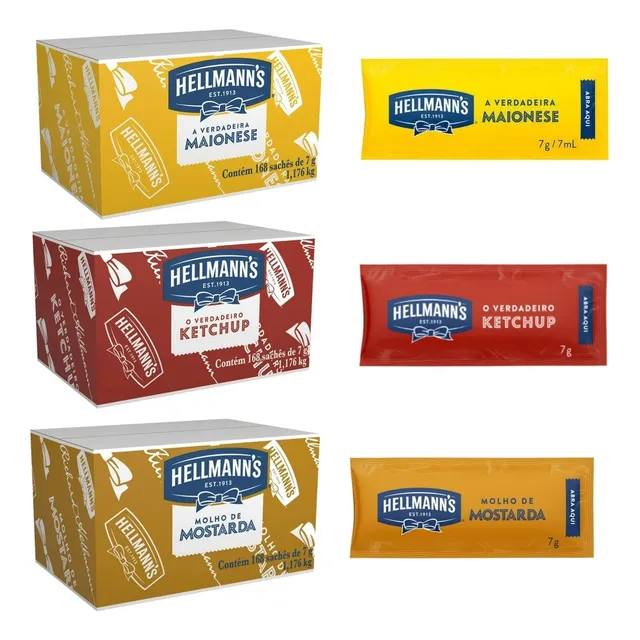 Kit Hellmanns Maionese, Ketchup E Mostarda I Cx 504 De 7g