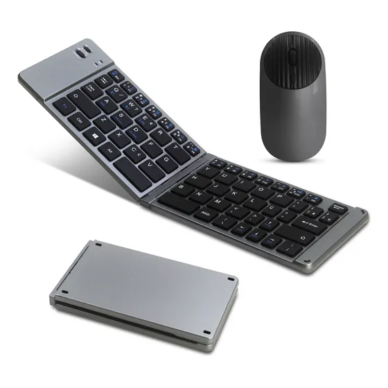 Kit Teclado E Mouse Dobrável Bluetooth E Wireless Portátil