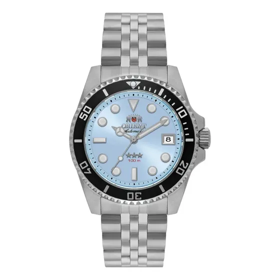 Relógio Orient Submariner 39 Yn6ss023 A1sx Prateado Preto Azul-celeste