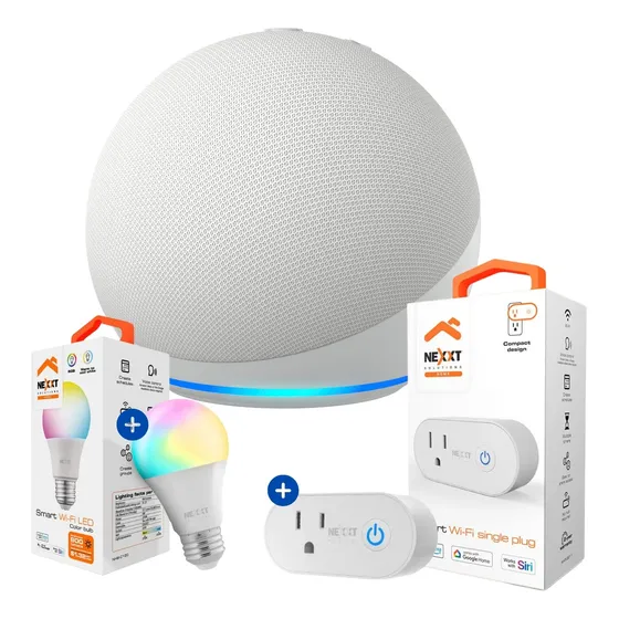 Amazon Echo Dot 5ta Gen Alexa + Pack Nexxt Foco Y Enchufe