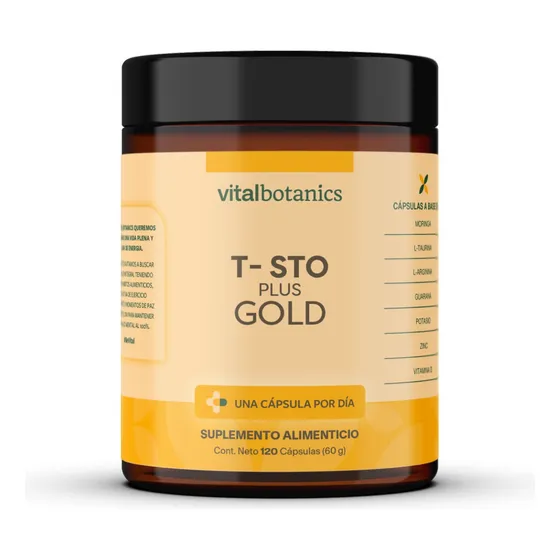 Testo Plus Gold 120 Capsulas 500mg Suplemento Vitalbotanics Sabor Sin Sabor