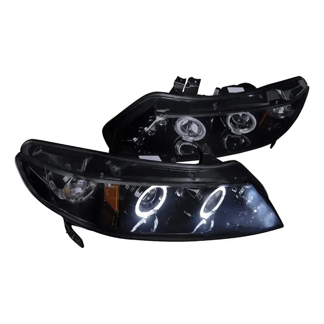Faros Honda Civic 2006 - 2011 Ojo De Angel, Negro
