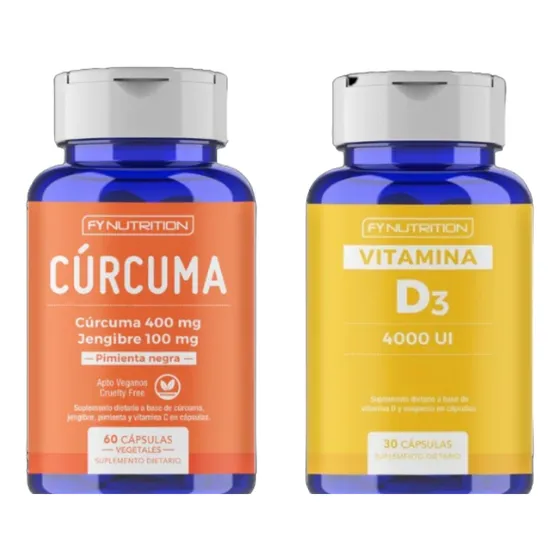 Curcuma + Vitamina D3 En Capsulas  - Combo Nutricion
