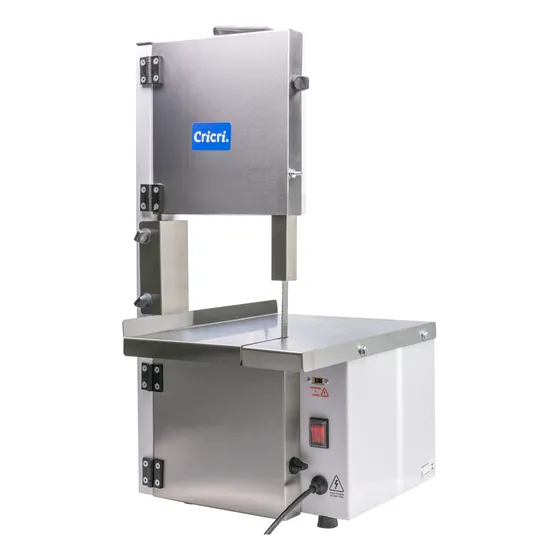 Mini Serra Fita Elétrica De Bancada Corta Carne Com Osso Doméstica Cricri - Máquina de Serrar Cortar Pequena Portatil de Mesa Profissional Porta Inox Para Peixe Frango Bovinos Congelada Açougue