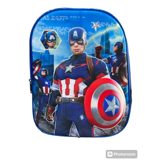 Capitan American Avengers Bolso Morral+cartu Escolar Mediano