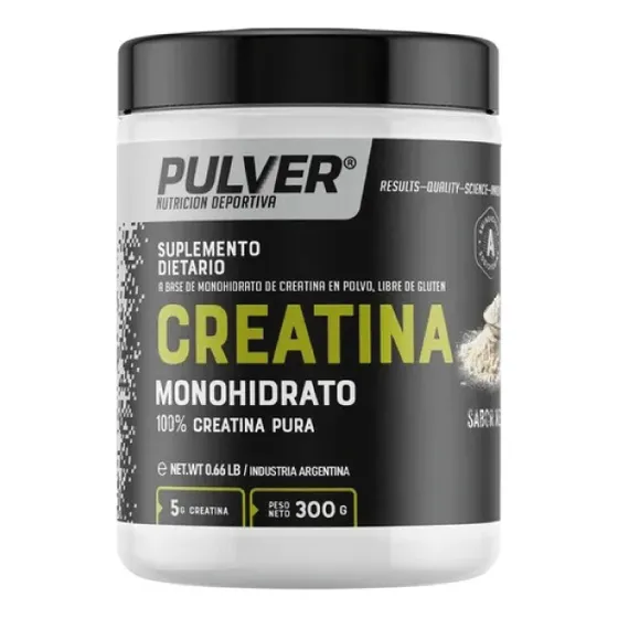 Creatina monohidrato 300 Gr Pulver 100% pura sin tacc sabor neutro