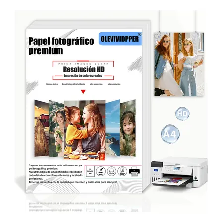 Papel Fotográfico Brillante A4  50hojas Color Blanco