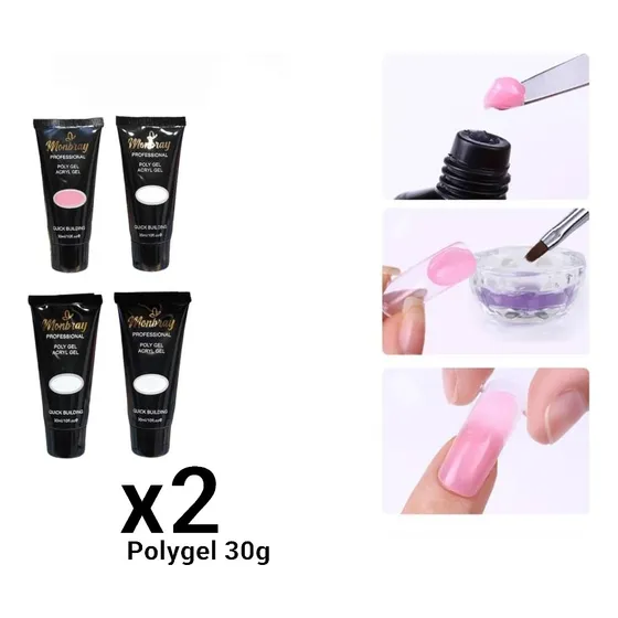 Polygel 30g Acrigel Gel De Construcción Uñas Manicure 