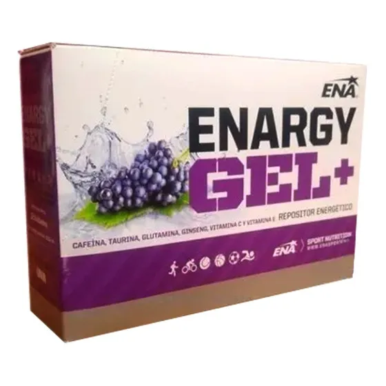 N1 Enargy Gel Ena 12 Unidades Cafeína Rápida Energía Running Sabor Uva