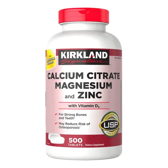 Citrato De Calcio, Magnesio Y Zinc, 500 Tabletas Importadas