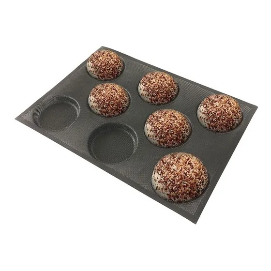 Molde De Silicona Perforado 8 Cavidades Pan Hamburguesa