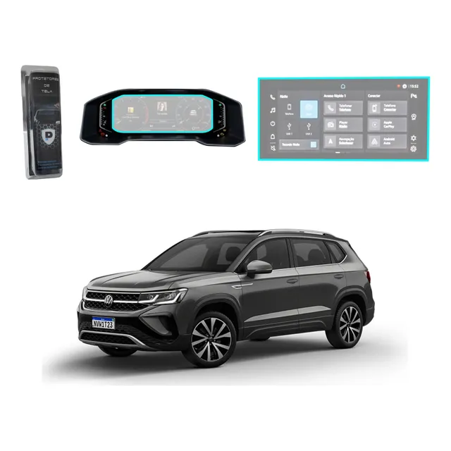 Vw Taos Película De Proteção Multimídia E Velocímetro Em Ppf