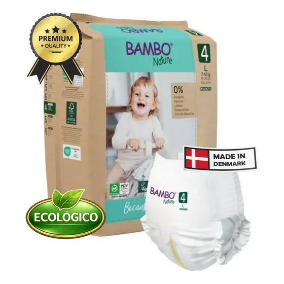 Pañales Ecológicos Bambo Nature Pants 4 - L 7-12 Kg - 20und.