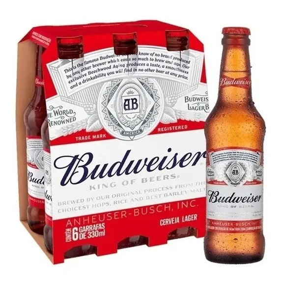 Cerveja Budweiser Garrafa 330ml - Pack Com 6 Unidades