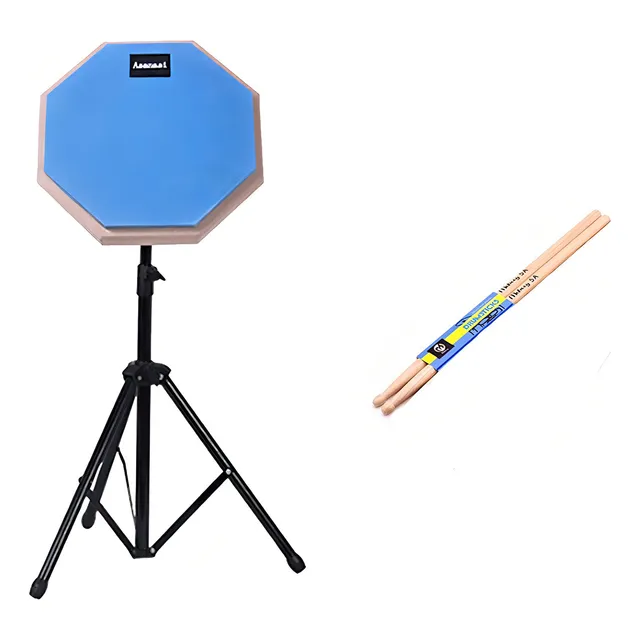 Practicable De Batería Con Soporte + Baquetas Palos